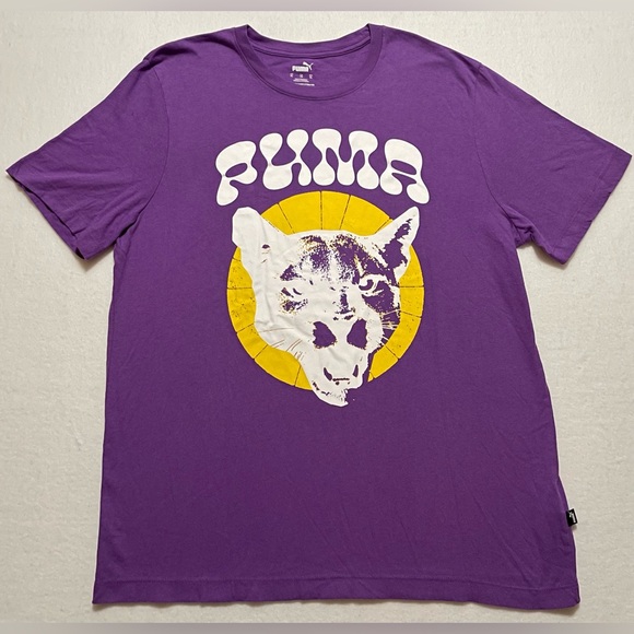 Puma Animal Logo Graphic T-SHIRT Purple FOREVERBETTER Men Size XL - Picture 2 of 9